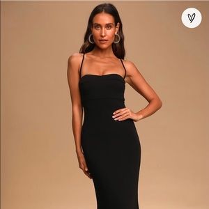 Lulus Black Mermaid Maxi Dress, size small